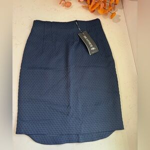 Beatrice Made in Italy Elegant Navy Pencil Skirt